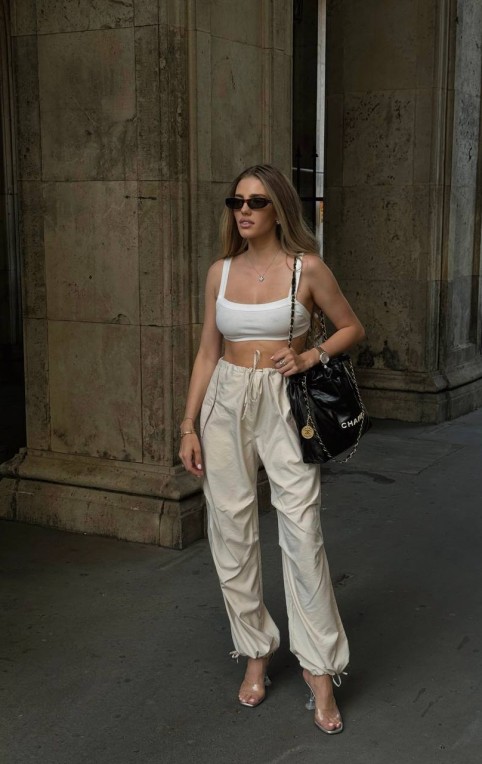 Cargo Wide Pants Milk 